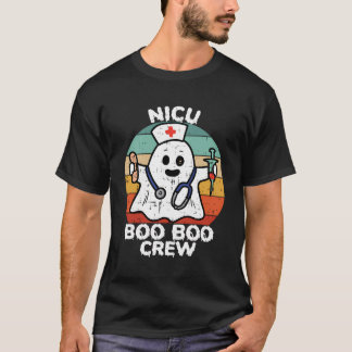 Cute Ghost Halloween Nicu Boo Crew Neonatal Rn T Shirt