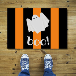 Cute Ghost Halloween Orange och Black Rand Dor