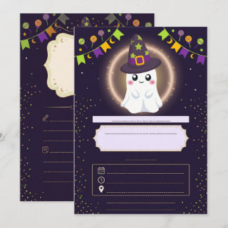 Cute Ghost Halloween Party Invitation for Kids Inbjudningar