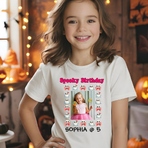 Cute Ghost Halloween Photo Barns födelsedag T Shirt