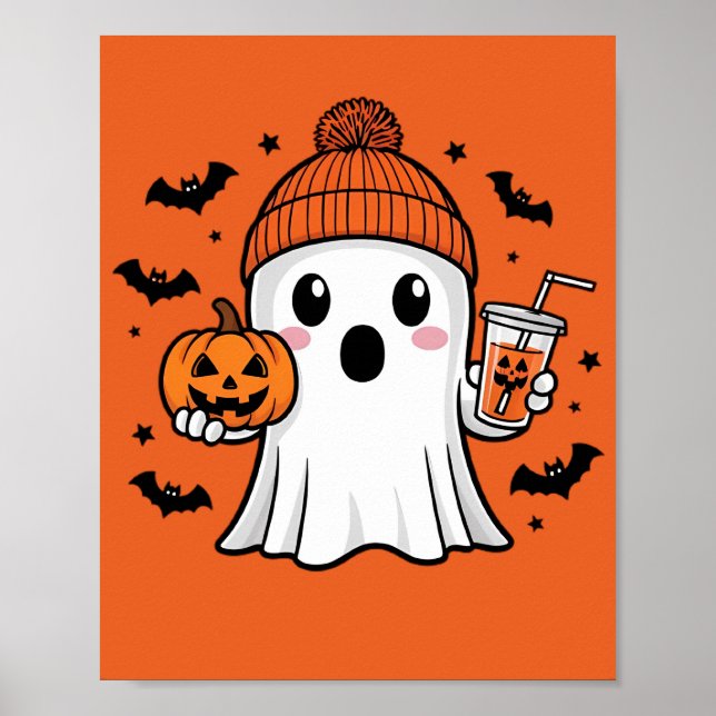 Cute Ghost Halloween Poster (Framsidan)