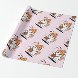 Cute ghost halloween presentpapper