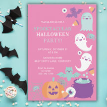CUTE GHOST HALLOWEEN ROSA PARTY