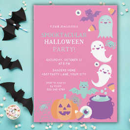 CUTE GHOST HALLOWEEN ROSA PARTY INBJUDNINGAR
