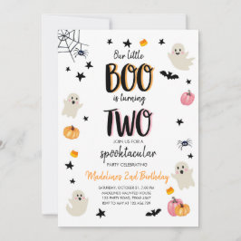 Cute Ghost Halloween:s andra födelsedagsinbjudan Inbjudningar