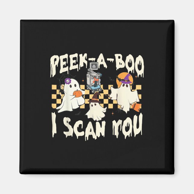 Cute Ghost Halloween Spooky Season Magnet (Framsidan)