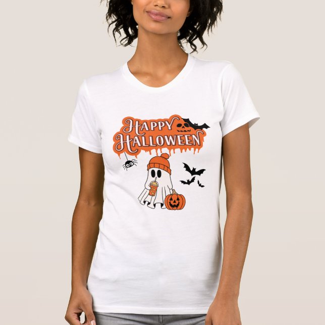 Cute Ghost Halloween T-shirt (Framsida)