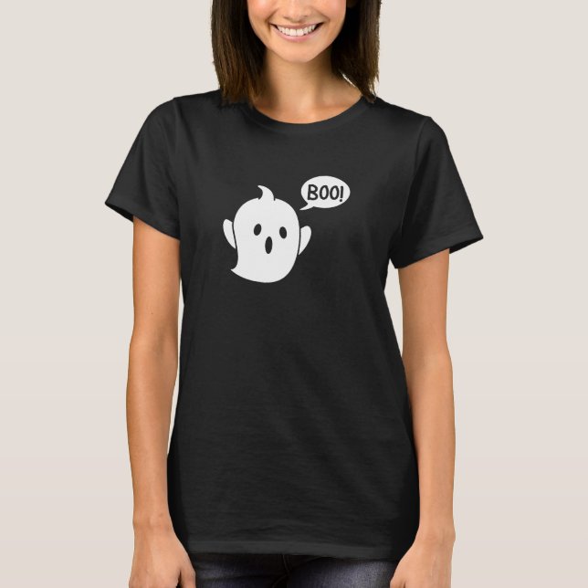 Cute Ghost Halloween T Shirt (Framsida)