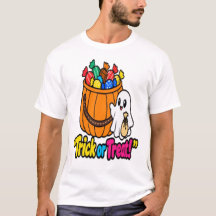 Cute Ghost Halloween Trick or Treat Candy Bucket T