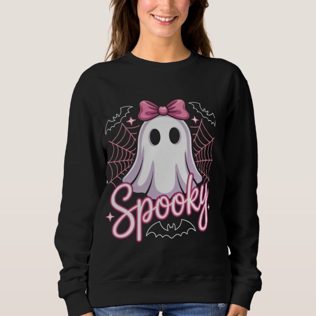 Cute Ghost Halloween Women Aesthetic Pastel Kawaii T Shirt (Framsida)