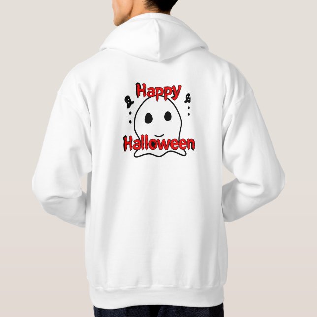 Cute Ghost Happy halloween Design Roligt and Spook Hoodie (Baksida)