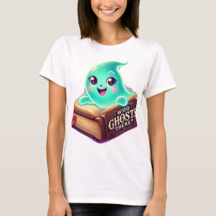 Cute Ghost & Haunted Bok - Spooky Adsible Design T Shirt