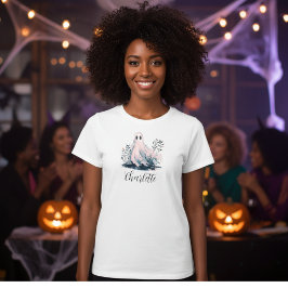 Cute Ghost i Bush Namn Halloween T Shirt
