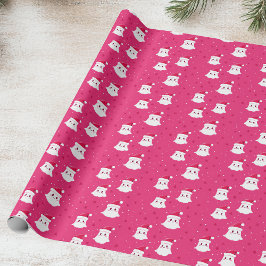 Cute Ghost i Santa Hat Presentpapper