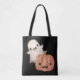 Cute Ghost & Jack-O-Lantern Bus eller godis Tygkasse