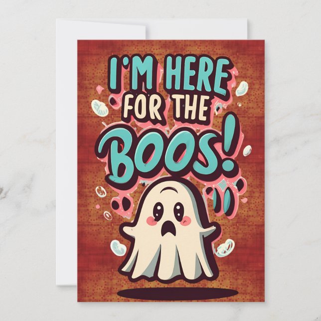 Cute Ghost, jag är här för boon! Inbjudningar (Framsida)