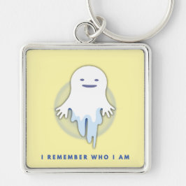 Cute Ghost - jag minns vem jag är Fyrkantig Silverfärgad Nyckelring