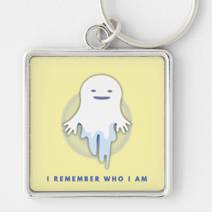 Cute Ghost - jag minns vem jag är Fyrkantig Silverfärgad Nyckelring