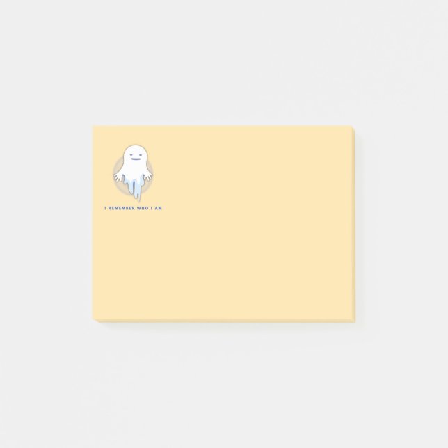 Cute Ghost - jag minns vem jag är stor Post-it Block (Framsida)