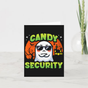 Cute Ghost Kids Halloween - Candy Security - Funny Kort