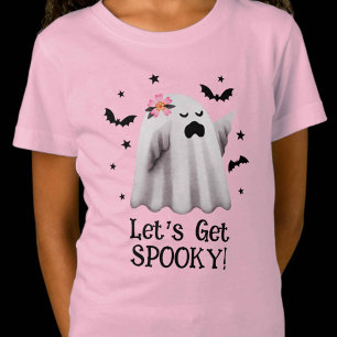 Cute Ghost Låt oss få Spooky Halloween T Shirt