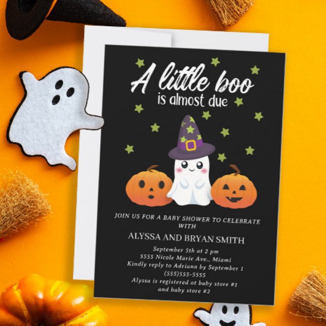 Cute Ghost Little Boo nästan förträfflig babydusch Inbjudningar (Skapare uppladdad)
