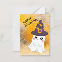 Cute Ghost Lycklig Haunting Halloween Classroom Anteckningskort