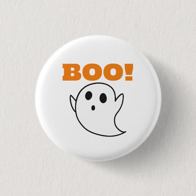 Cute Ghost med BOO! ord! Knapp (Framsida)