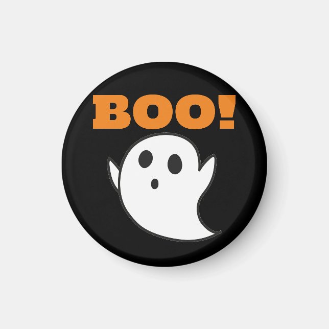 Cute Ghost med BOO! ord! Magnet (Framsidan)