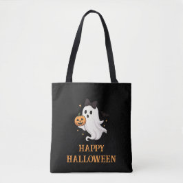 Cute Ghost med Bow and Pumpkin | Halloween Tygkasse