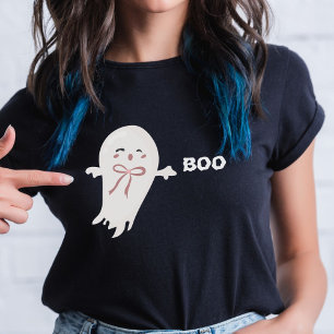 Cute Ghost med Bow Boo T Shirt