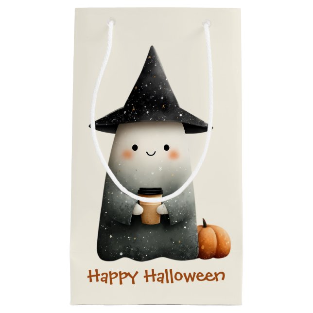Cute Ghost med Coffee Halloween (Framsidan)