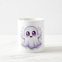 Cute Ghost med Glowing Ögon Mugg Kawaii Halloween