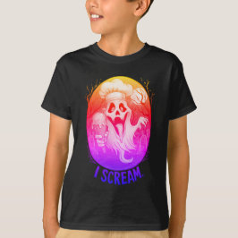 Cute Ghost med Ice Cream Halloween T Shirt