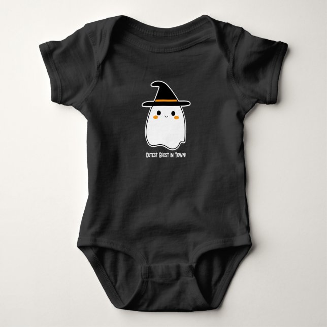 Cute Ghost med Personlig Text T Shirt (Framsida)