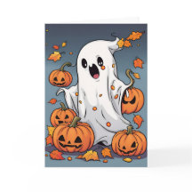 Cute Ghost med Pumpkins Halloween