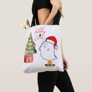 Cute Ghost med Santa Hat & Julgran - Adora Tygkasse