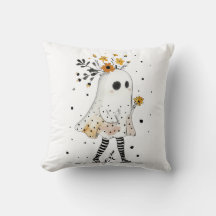 Cute Ghost med sunblommor Whimsical Halloween