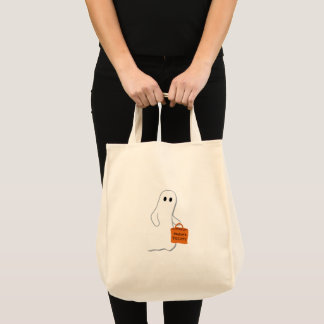Cute Ghost med Treat Bag Personlig Bag Tygkasse