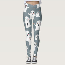 Cute Ghost Mönster Halloween Spooky Kawaii Design Leggings