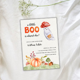 Cute Ghost Mushroom Halloween Fall Baby Shower Inbjudningar