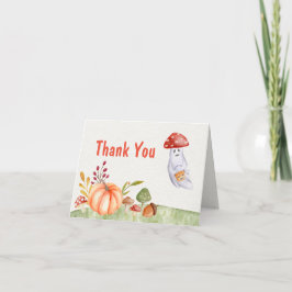 Cute Ghost Mushroom Halloween Fall Baby Shower Tack Kort