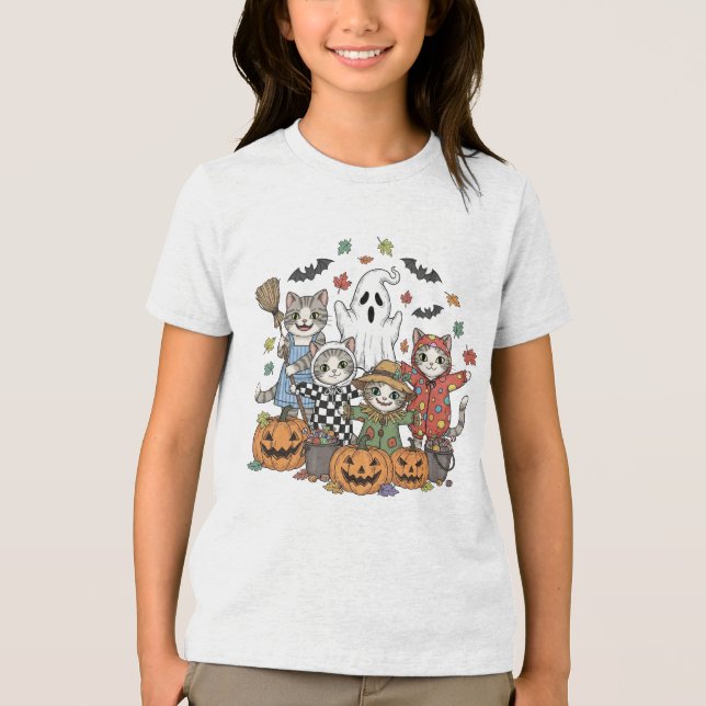 Cute Ghost Neon BOO | Spooky Roligt Kids Halloween T Shirt (Framsida)