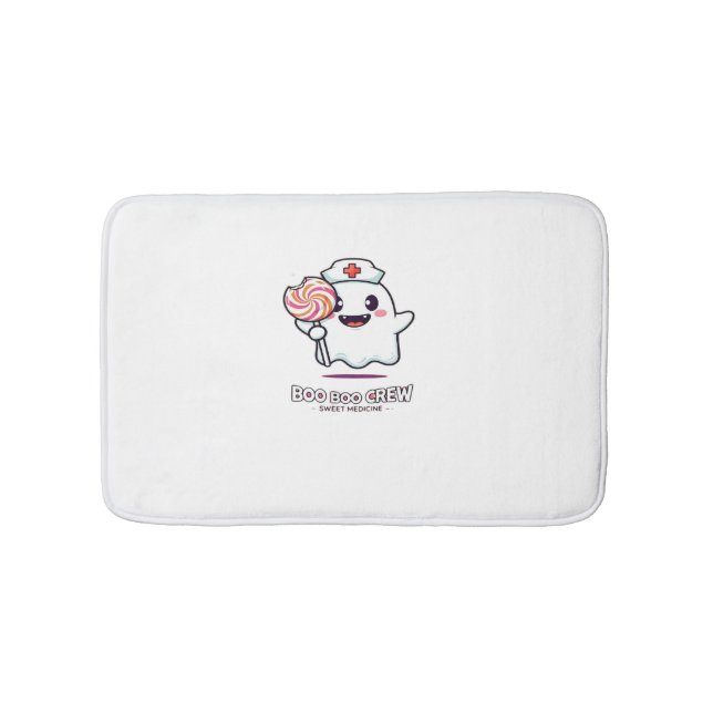 Cute Ghost Nurse Boo Crew Halloween Classic T- Badrumsmatta (Framsidan)