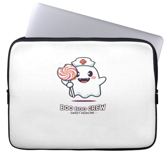 Cute Ghost Nurse Boo Crew Halloween Classic T- Laptop Fodral (Framsidan)