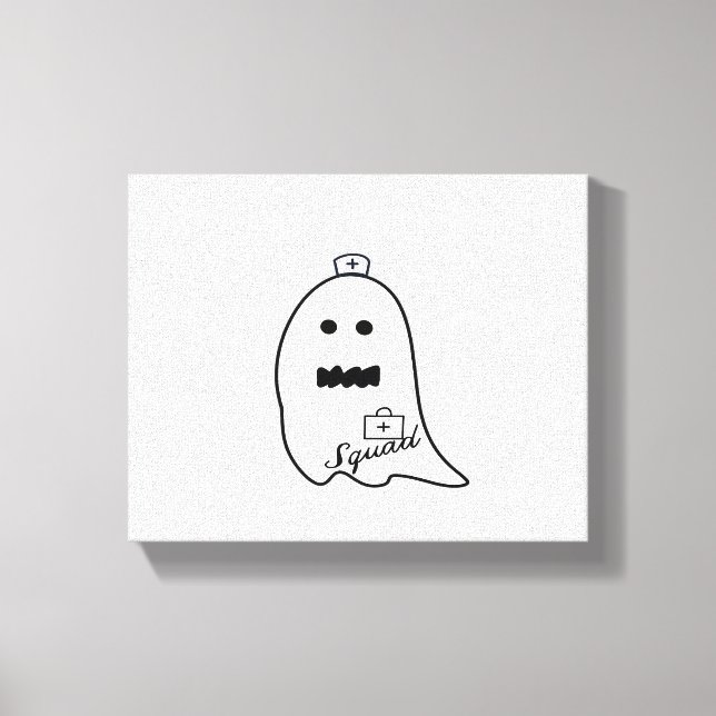 Cute Ghost Nurse Halloween Hand plockade Hospital  Canvastryck (Framsida)