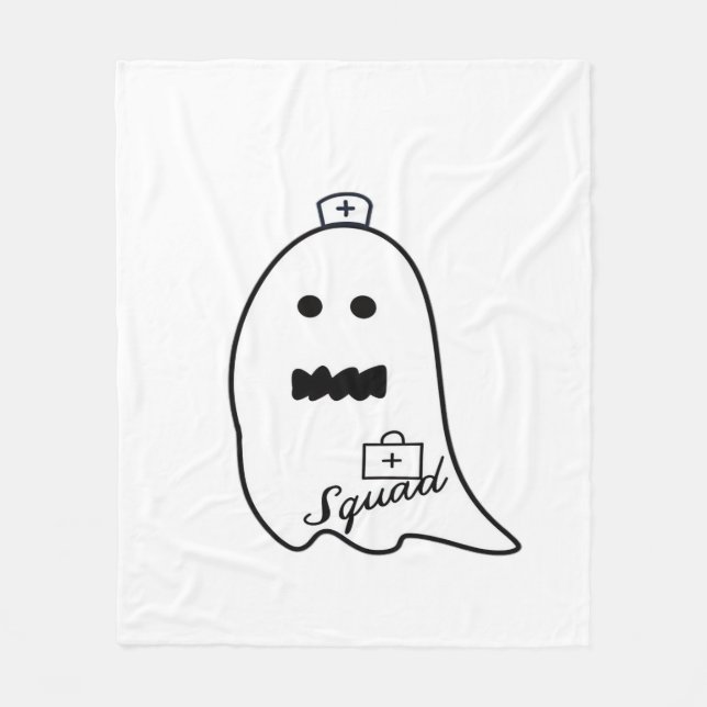 Cute Ghost Nurse Halloween Hand plockade Hospital  Fleecefilt (Framsidan)