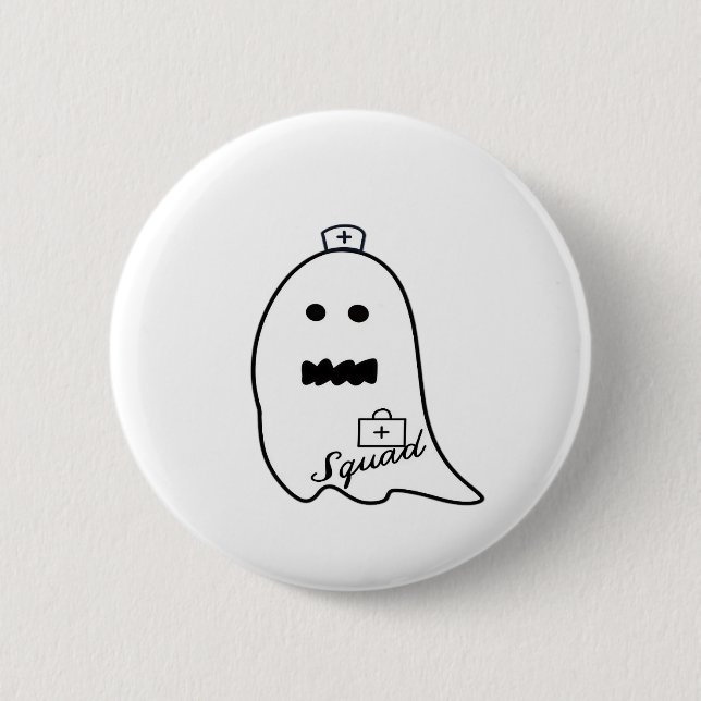 Cute Ghost Nurse Halloween Hand plockade Hospital  Knapp (Framsida)