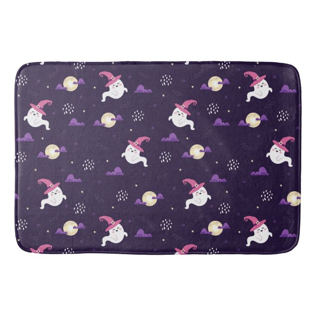 Cute Ghost och Måne Badrumsmatta (Framsidan)