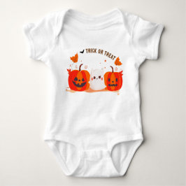 Cute Ghost och Pumpkin Bus eller godis Halloween T Shirt